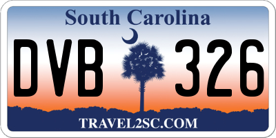 SC license plate DVB326