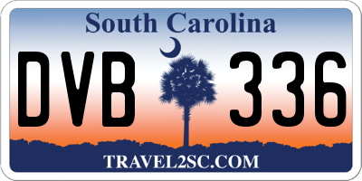 SC license plate DVB336