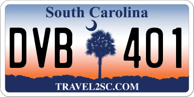 SC license plate DVB401