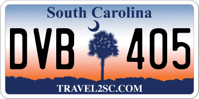 SC license plate DVB405