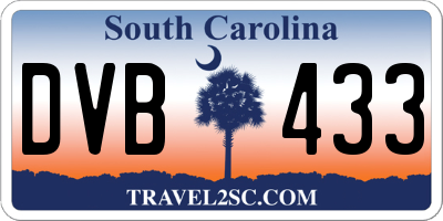 SC license plate DVB433