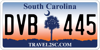 SC license plate DVB445