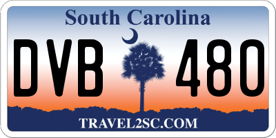 SC license plate DVB480