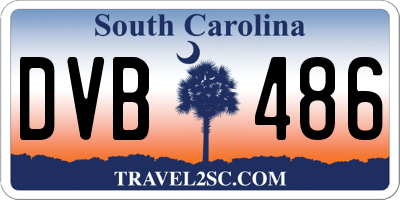 SC license plate DVB486