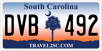 SC license plate DVB492