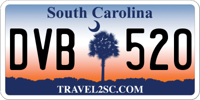 SC license plate DVB520