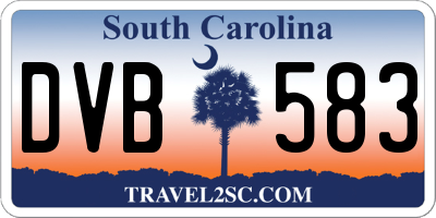 SC license plate DVB583