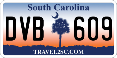SC license plate DVB609