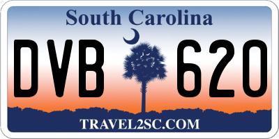 SC license plate DVB620
