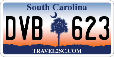 SC license plate DVB623