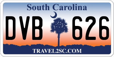 SC license plate DVB626