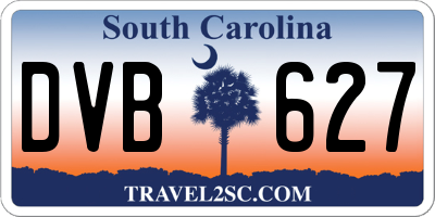 SC license plate DVB627