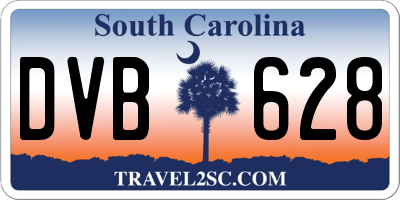 SC license plate DVB628