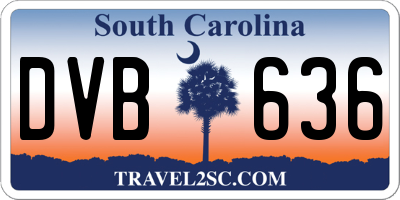 SC license plate DVB636