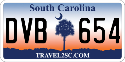 SC license plate DVB654