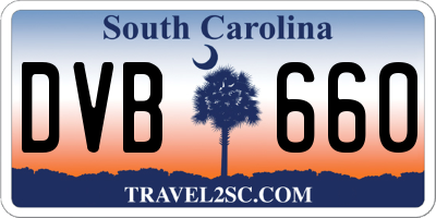 SC license plate DVB660