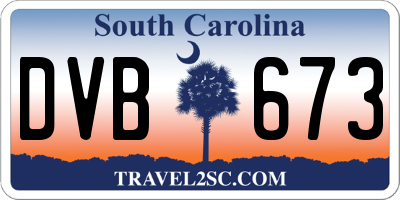 SC license plate DVB673