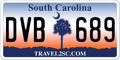 SC license plate DVB689