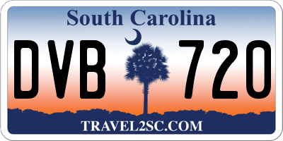 SC license plate DVB720
