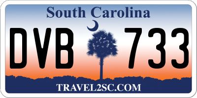 SC license plate DVB733