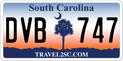 SC license plate DVB747