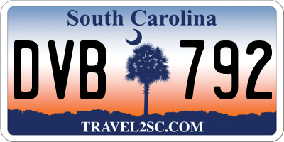 SC license plate DVB792
