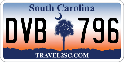 SC license plate DVB796