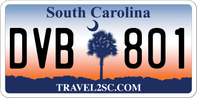 SC license plate DVB801