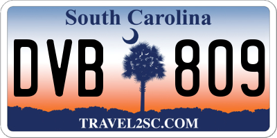 SC license plate DVB809