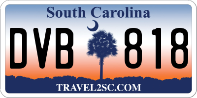 SC license plate DVB818