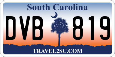 SC license plate DVB819