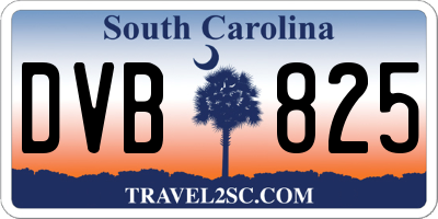 SC license plate DVB825