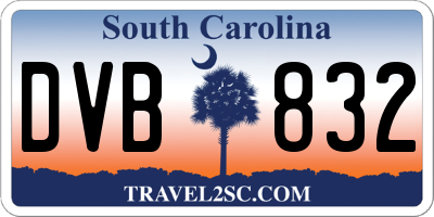 SC license plate DVB832