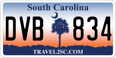 SC license plate DVB834