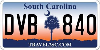 SC license plate DVB840