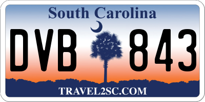 SC license plate DVB843