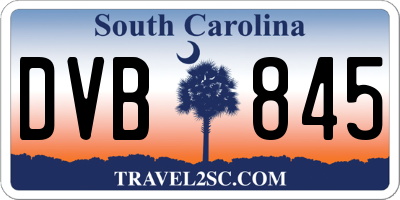SC license plate DVB845