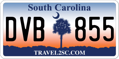 SC license plate DVB855