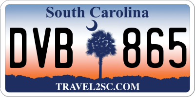 SC license plate DVB865