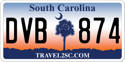 SC license plate DVB874