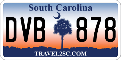 SC license plate DVB878