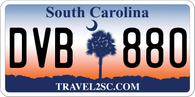 SC license plate DVB880