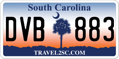 SC license plate DVB883