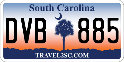 SC license plate DVB885