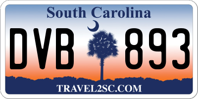 SC license plate DVB893