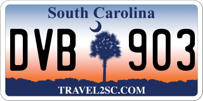 SC license plate DVB903