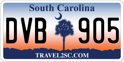SC license plate DVB905