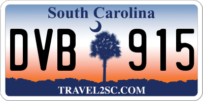SC license plate DVB915