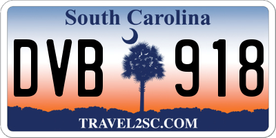 SC license plate DVB918