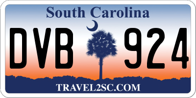SC license plate DVB924